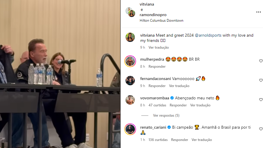 Cariani comentou em publicação de Ramon Dino / Reprodução