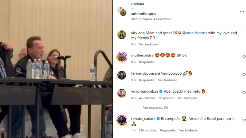 Cariani comentou em publicação de Ramon Dino / Reprodução