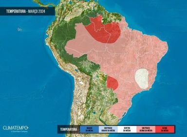 Previsão de temperatura para março de 2024: calor predomina no país