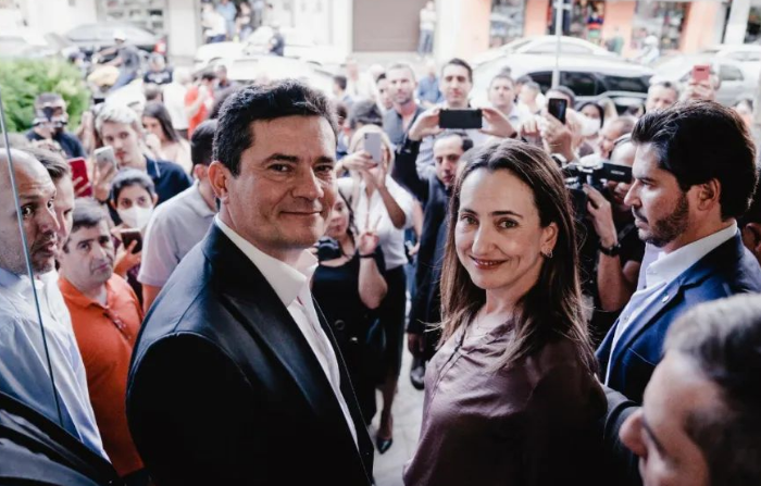 O senador Sergio Moro (União-PR) e a deputada federal Rosangela Moro (União-SP)