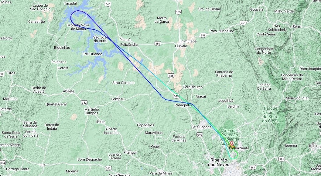 Avião da Azul estava a 280 km de Belo Horizonte quando iniciou trajetória de retorno ao aeroporto de origem