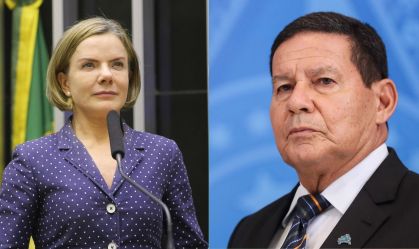 Gleisi Hoffmann e o Hamilton Mourão