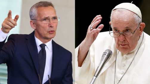 Jens Stoltenberg, secretário-geral da Otan, e Papa Francisco