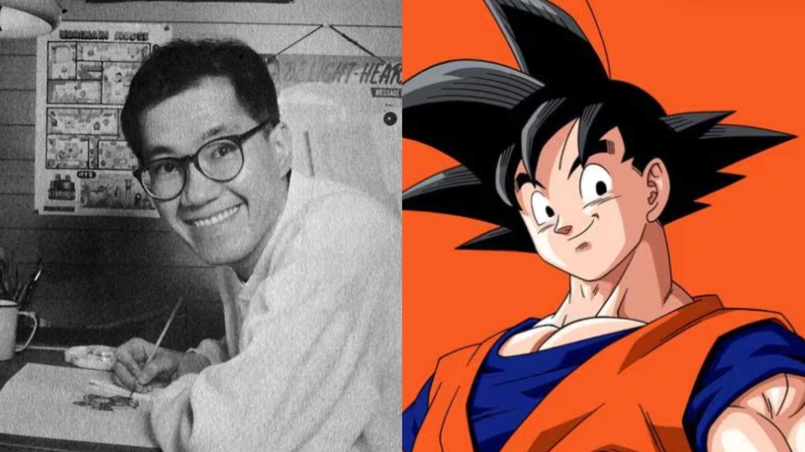 criador de dragon ball divide uma imagem com o personagem