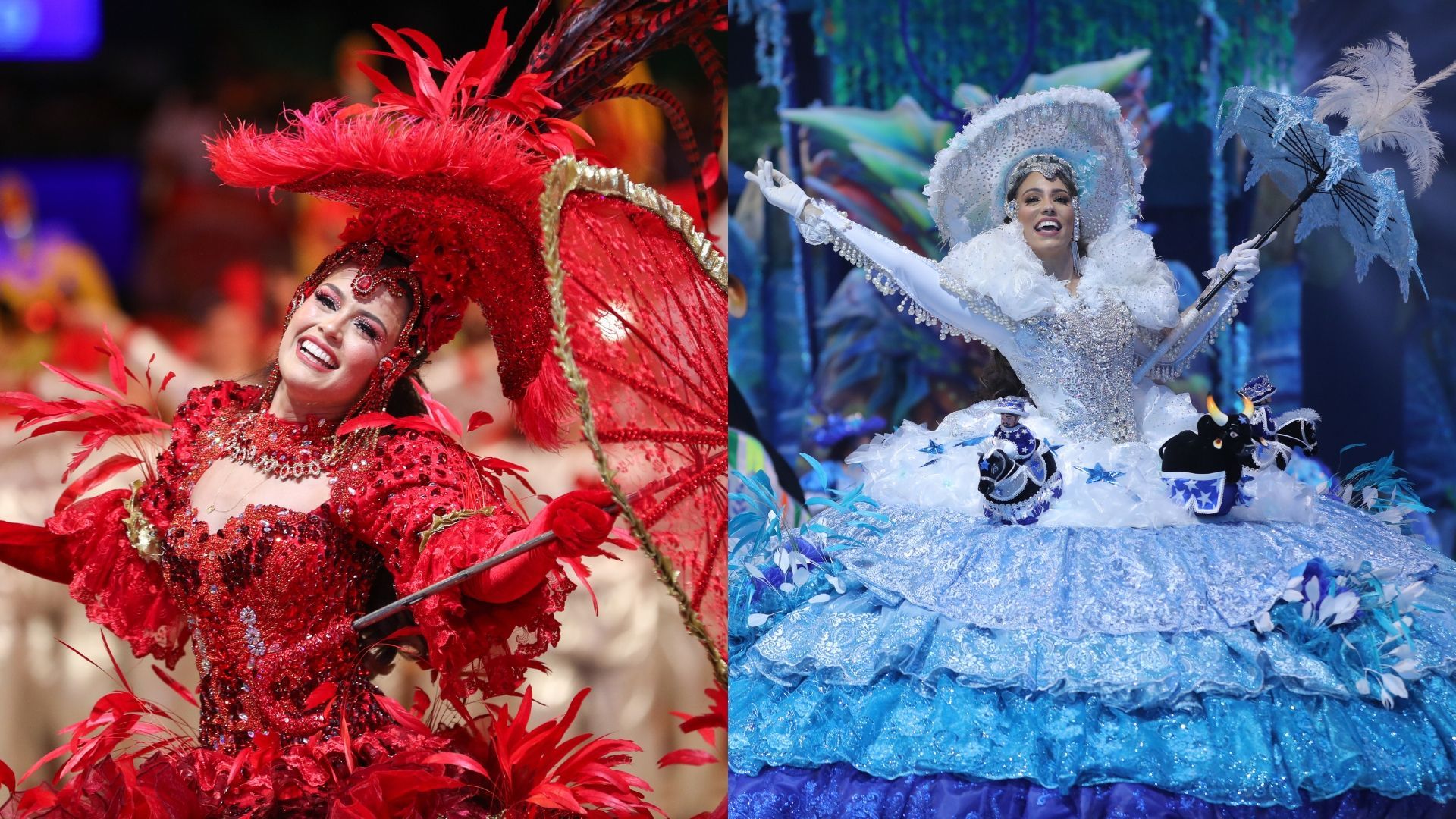 Valentina Coimbra e Valentina Cid, sinhazinhas da fazenda de Garantido e Caprichoso / Secom AM