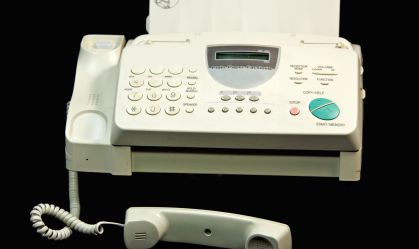 Well Used fax Machine on Black