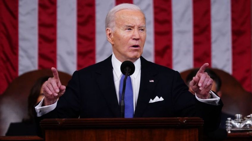 O presidente dos EUA, Joe Biden, faz o discurso anual sobre o Estado da União antes de uma sessão conjunta do Congresso na Câmara da Câmara, no edifício Capital, em 7 de março de 2024, em Washington, DC / Shawn Thew-Pool/Getty Images