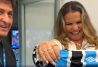 Grêmio recebe irmã de Cristiano Ronaldo na Arena e envia presente para o craque