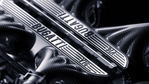 Visão superior do novo moto V16 da Bugatti