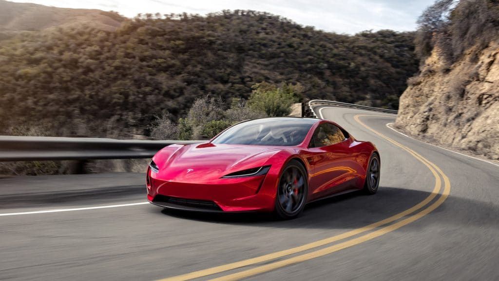 Tesla Roadster visto de frente