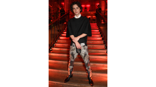 Timothee Chalamet na recepção de Duna 2 após a estreia mundial no The Old Sessions House, em Londres, Inglaterra, em 15 de fevereiro de 2024