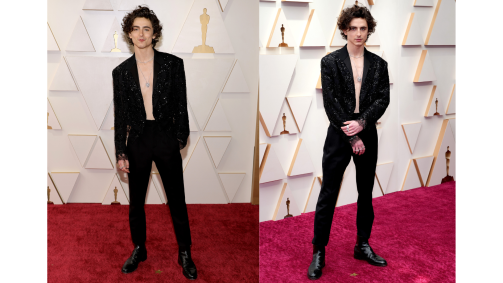 Timothée Chalamet no 94º Oscar, em Hollywood e Highland, na Califórnia (EUA), em 27 de março de 2022