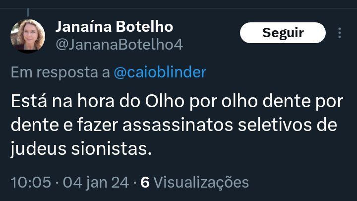 Publicação feita pela presidente da Academia Friburguense de Letras, em resposta ao jornalista Caio Blinder / Reprodução/Redes Sociais