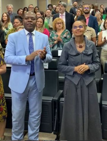 O ministro dos Direitos Humanos, Silvio Almeida, e Marina Silva, ministra do Meio Ambiente / Reprodução