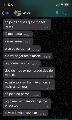 Troca de mensagens entre Kaylane e uma amiga uma semana antes do crime / Reprodução