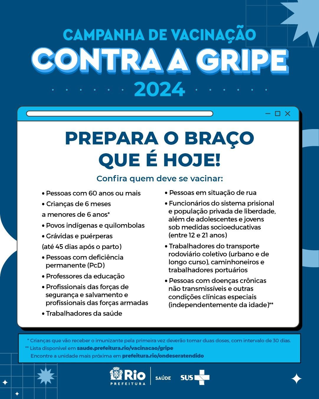 Pùblico-alvo da campanha de vacinação contra gripe / Divulgação/SMS