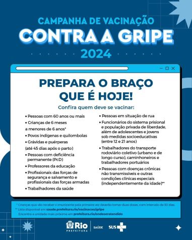 Pùblico-alvo da campanha de vacinação contra gripe / Divulgação/SMS