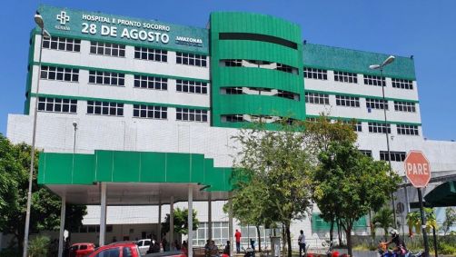 Fachada do hospital 28 de Agosto, em Manaus (AM)