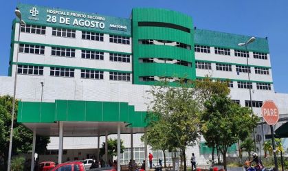 Fachada do hospital 28 de Agosto, em Manaus (AM)