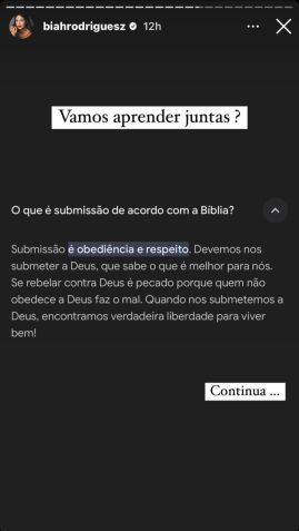 Biah Rodrigues respondeu seguidoras sobre submissão no casamento / Reprodução/Instagram