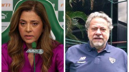 Leila Pereira e Julio Casares, presidentes de Palmeiras e São Paulo, respectivamente