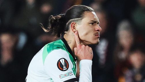 Darwin Núñez marcou dois gols no jogo de ida contra o Sparta Praga