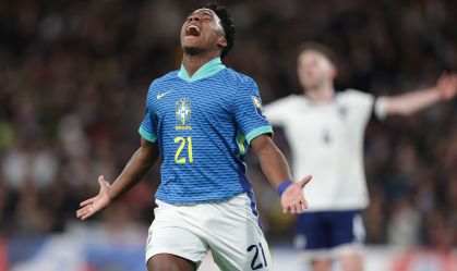 Preterido por Dorival, Endrick relembra 1º gol pela Seleção Brasileira