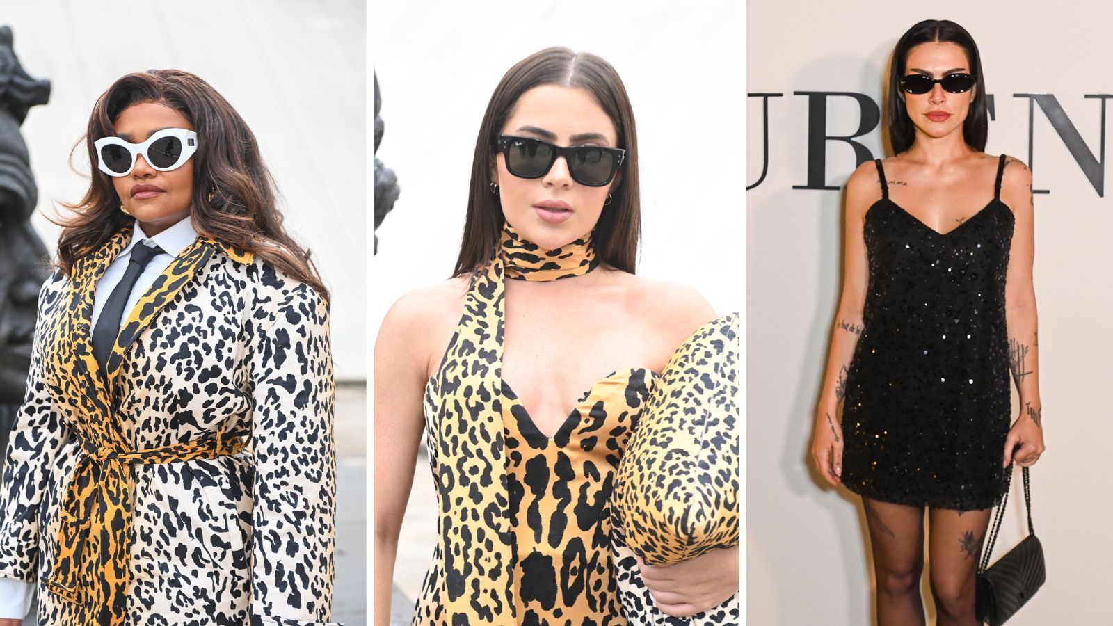 Gaby Amarantos, Jade Picon e Cleo no desfile de Reinaldo Lourenço