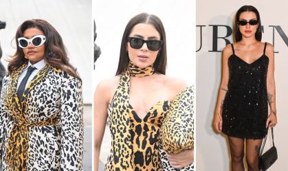 Gaby Amarantos, Jade Picon e Cleo no desfile de Reinaldo Lourenço