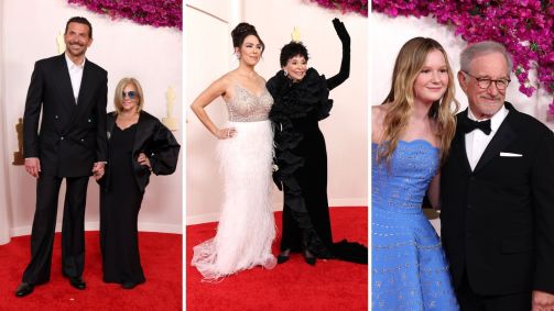 Famosos chegam acompanhados de familiares no Oscar 2024