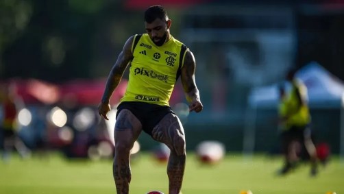Gabigol em treino pelo Flamengo