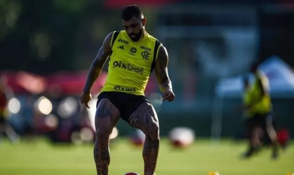 Gabigol em treino pelo Flamengo