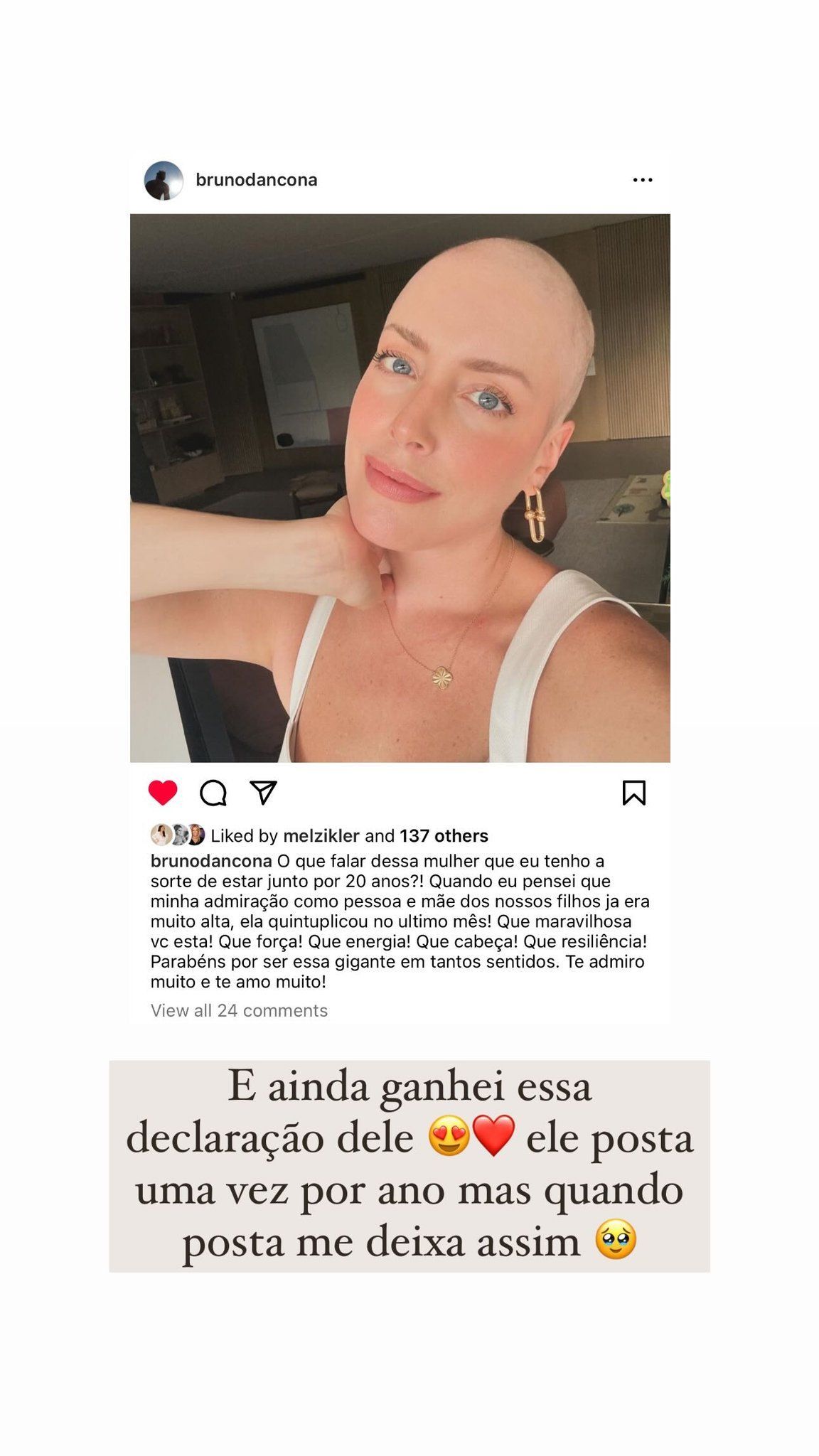 Fabiana Justus é homenageada pelo marido no Dia Internacional da Mulher / Reprodução/Instagram