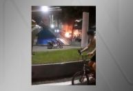 Base do Samu é destruída por incêndio em Santos; veja o vídeo