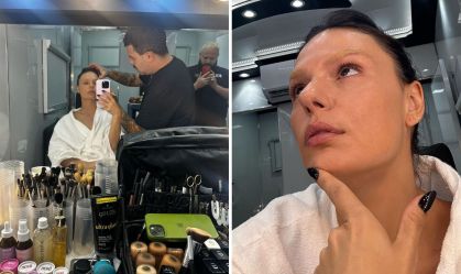 Isis Valverde muda de visual e surge com a sobrancelha descolorida