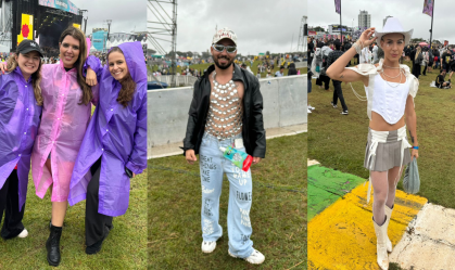 Capas de chuva e blusas de frio dominam looks do 1º dia de Lollapalooza