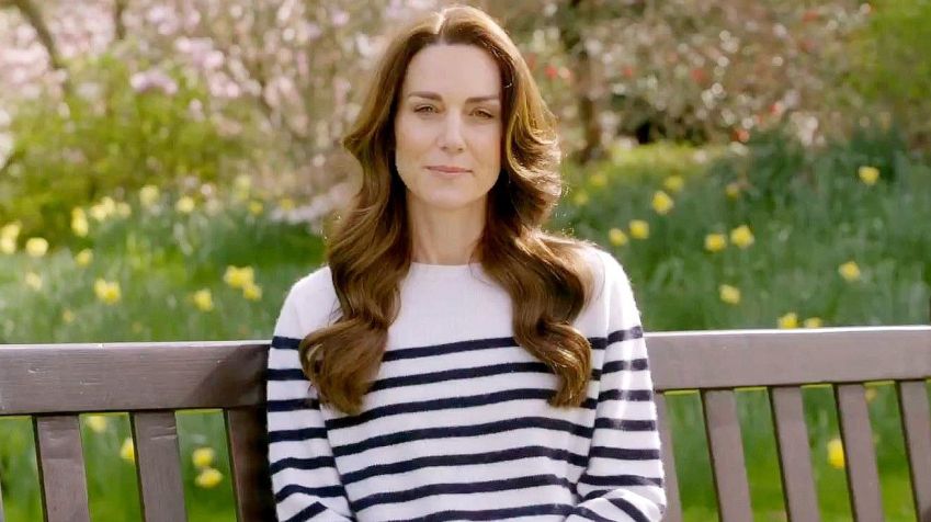 Kate Middleton durante vídeo em que ela diz ao público que está com câncer / Reprodução redes sociais
