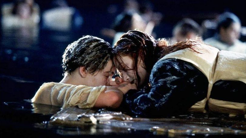 Leonardo DiCaprio and Kate Winslet as Jack and Rose, respectively, in the romance film "Titanic" • 1997 - Paramount Pictures via Heritage Auctions, HA.com