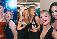 Luísa Sonza posa ao lado de Katy Perry, Kylie Minogue e Demi Lovato em premiação