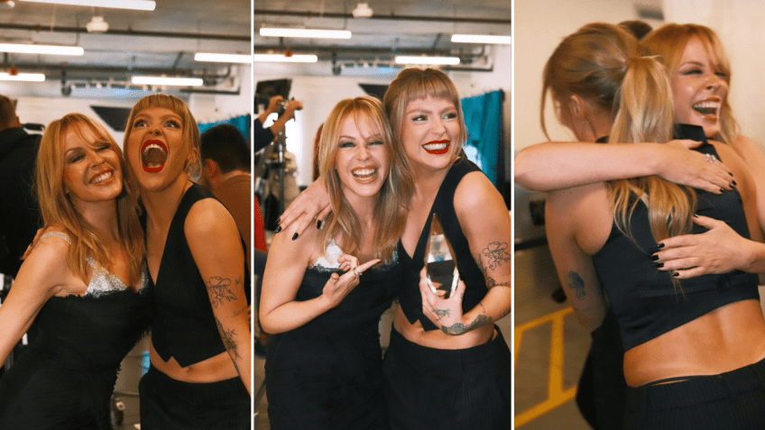 Luísa Sonza postou três fotos ao lado de Kylie Minogue / Reprodução/Instagram