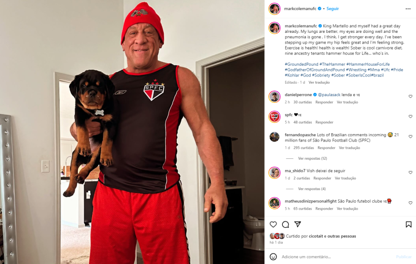 Mark Coleman e a publicação que viralizou nas redes /