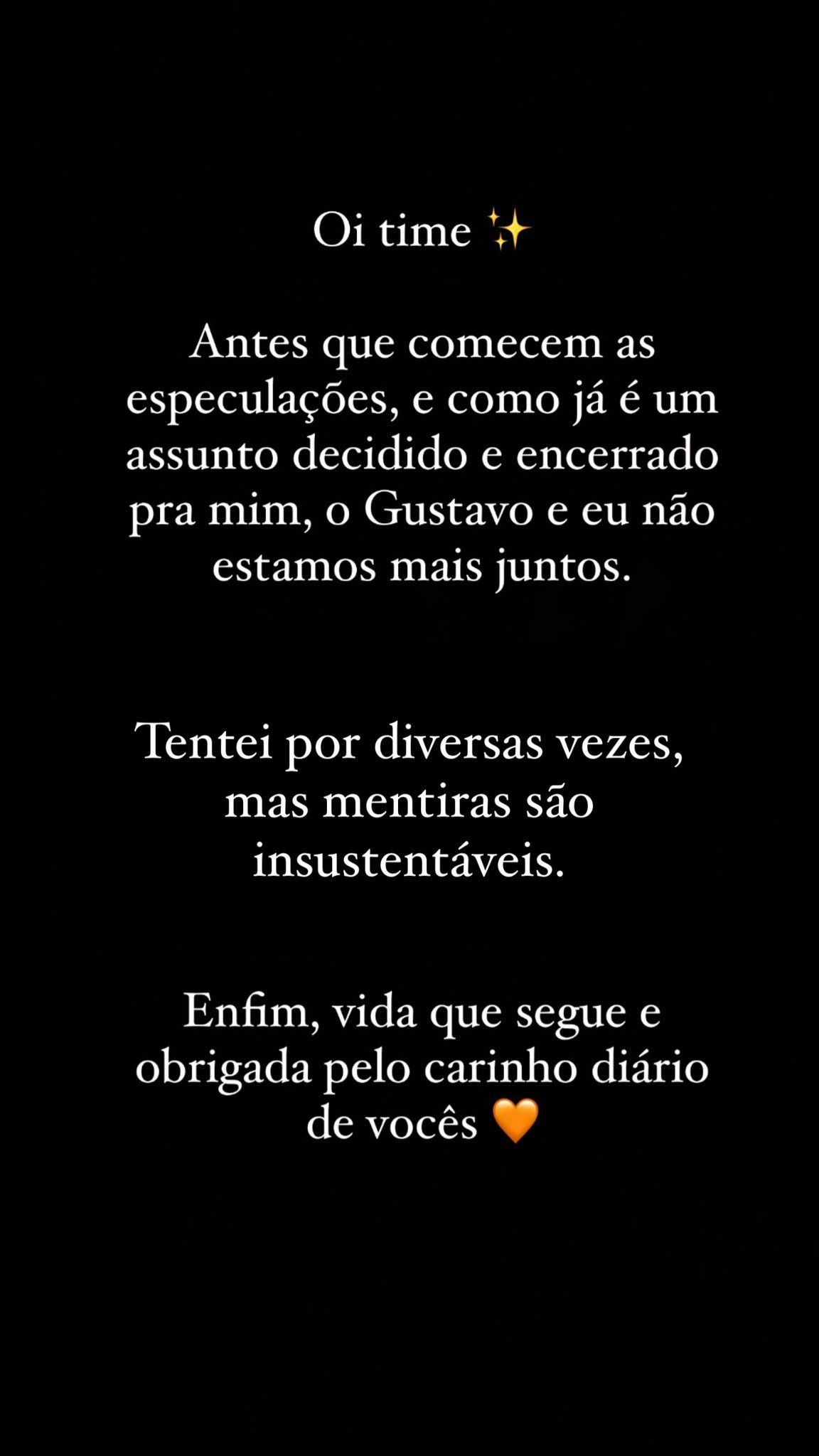 Karen Molinari anuncia término com Hungria / Reprodução/Karen Molinari/Instagram