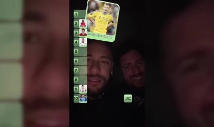 Neymar em desafio nas redes sociais