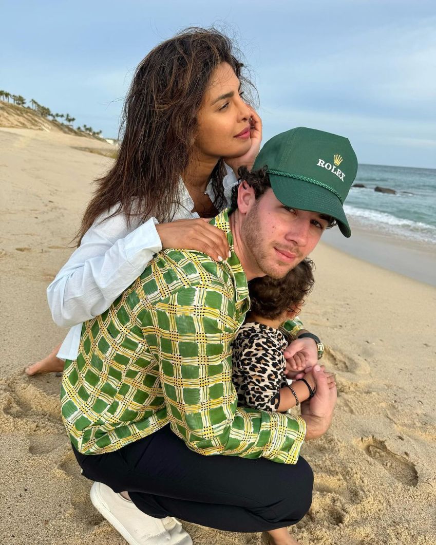 Nick Jonas, Priyanka Chopra e sua filha, Malti / Reprodução/Instagram