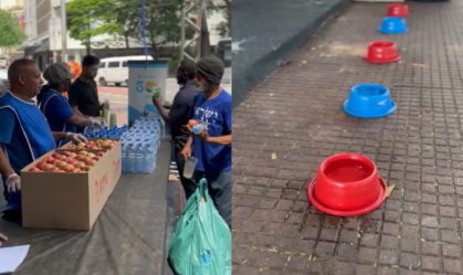 Profissionais disponibilizam bebidas, frutas e bonés durante Operação Altas Temperaturas em SP