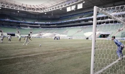 Time sub-20 do Palmeiras testou o gramado do Allianz