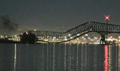 A ponte Francis Scott Key, em Baltimore, que desabou depois de ser atingida por um grande navio