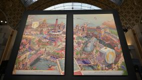 Pôsteres oficiais dos Jogos Olímpicos expostos no Museu de Orsay, em Paris