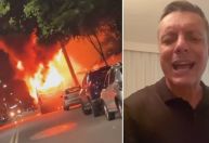 Ônibus são incendiados por criminosos e prefeito de Santos faz desabafo nas redes sociais