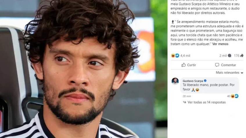 Gustavo Scarpa reagiu à fake news envolvendo seu nome / Reprodução/Facebook